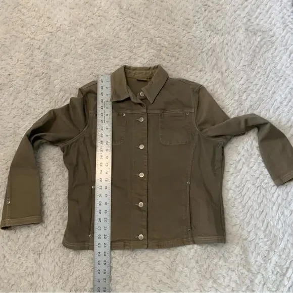 Caslon Y2K Jacket – Green Khaki – Rhinestone Sacred Heart – Size XL - Picture 8 of 8